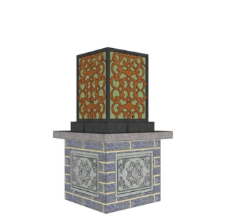 中式路灯草坪灯su模型