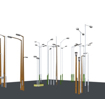 现代路灯su模型