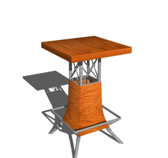 现代实木方几su模型