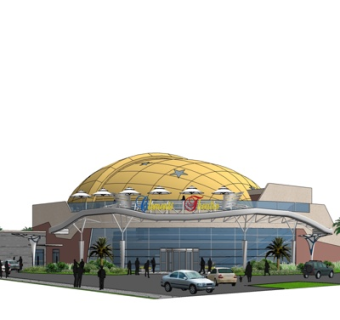 现代办公楼外观su模型