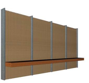 现代防腐木公用椅su模型