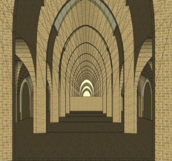 欧式教堂su模型