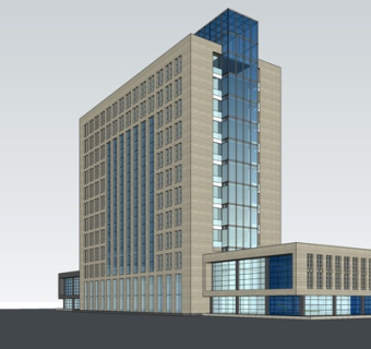 现代办公楼外观su模型