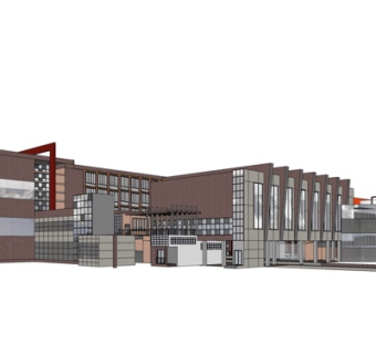 现代办公楼外观su模型