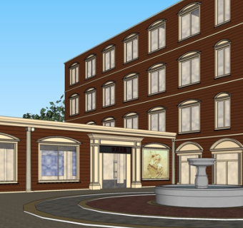 欧式办公公寓su模型