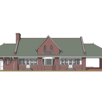 简欧办事中心su模型