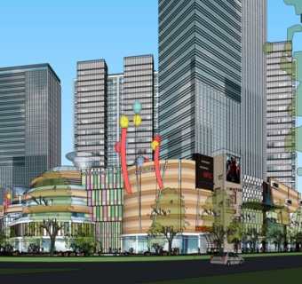 现代高层办公楼su模型