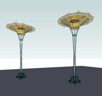 现代户外路灯su模型