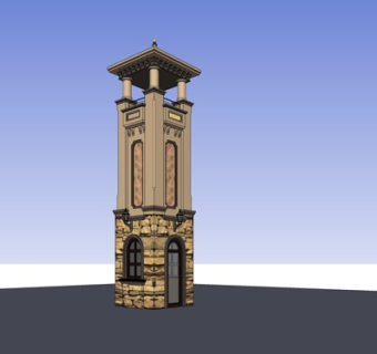 欧式塔楼免费su模型