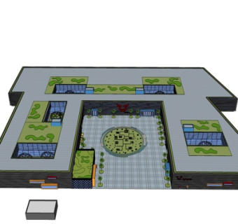 现代园林规划su模型