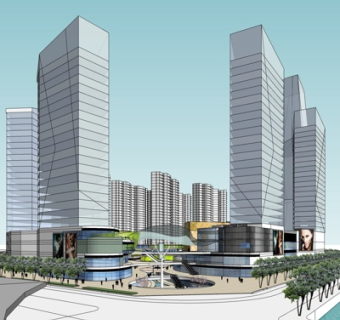 现代高层办公楼su模型