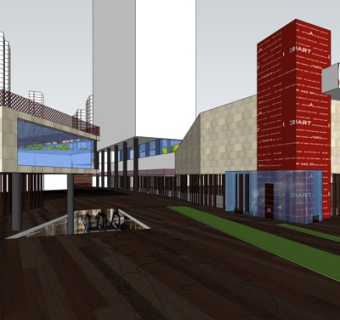 现代商业街su模型