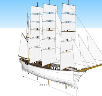 现代海船su模型