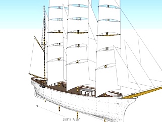 现代海船su模型