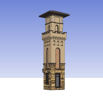 欧式塔楼免费su模型