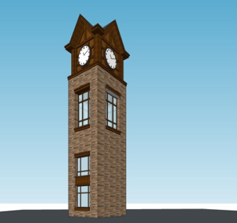 欧式塔楼免费su模型