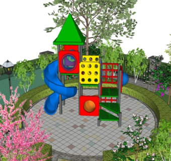 新中式园林景观su模型