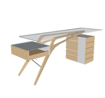 现代书桌su模型