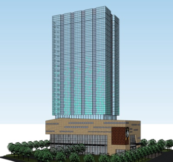 现代办公楼su模型