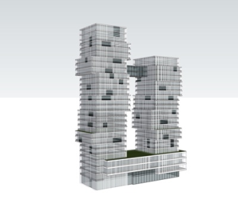 现代办公楼su模型