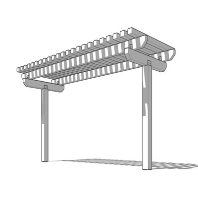 现代廊架su模型