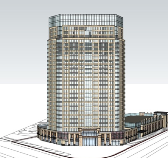 欧式办公楼su模型