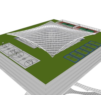 现代体育馆su模型