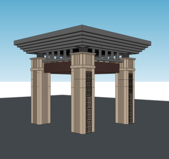 欧式凉亭su模型
