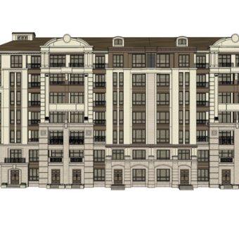 法式多层公寓楼su模型