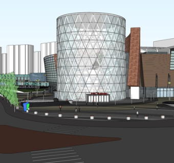 现代商业广场su模型