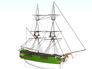 欧式<em>帆船</em>su模型