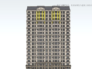 <em>法式高层公寓</em>楼su模型