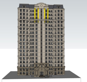 法式高层公寓楼su模型