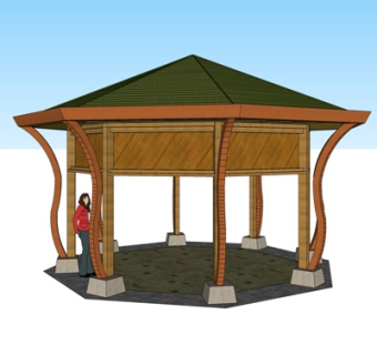 东南亚凉亭su模型