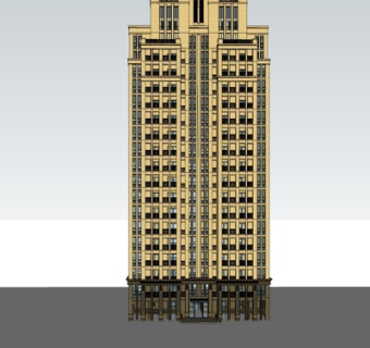 新古典公寓楼su模型
