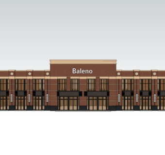 欧式沿街商业建筑su模型
