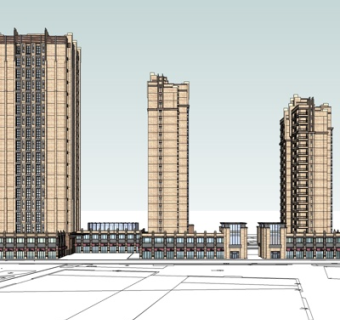 新古典商住综合楼su模型