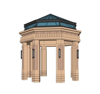 欧式凉亭su模型