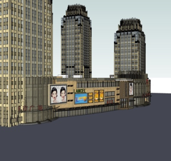 新古典商业广场su模型