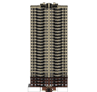 新古典高层公寓楼su模型