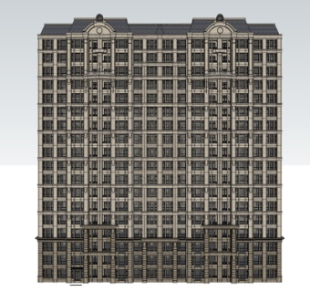 法式高层公寓楼su模型