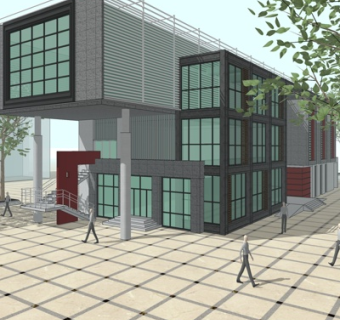 现代办公楼su模型