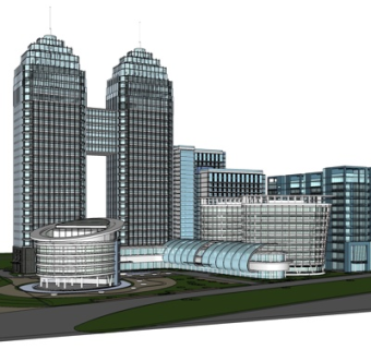 现代办公楼su模型