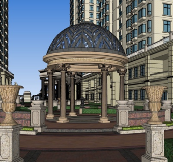 欧式公寓楼su模型