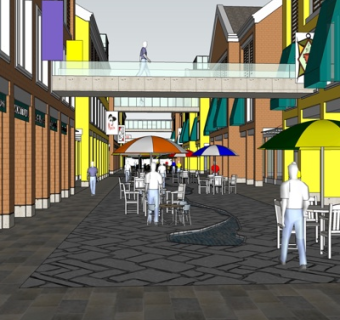 欧式商业街su模型