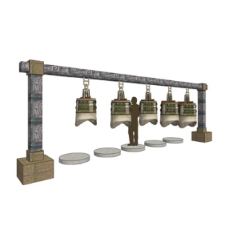 中式编钟小品su模型