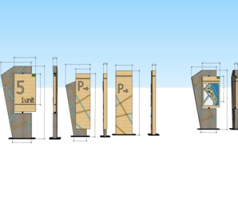 现代指示牌su模型