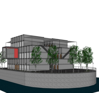 工业风办公楼su模型