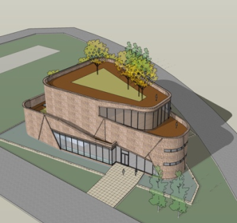 现代办公楼su模型