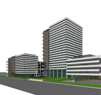 现代办公楼su模型